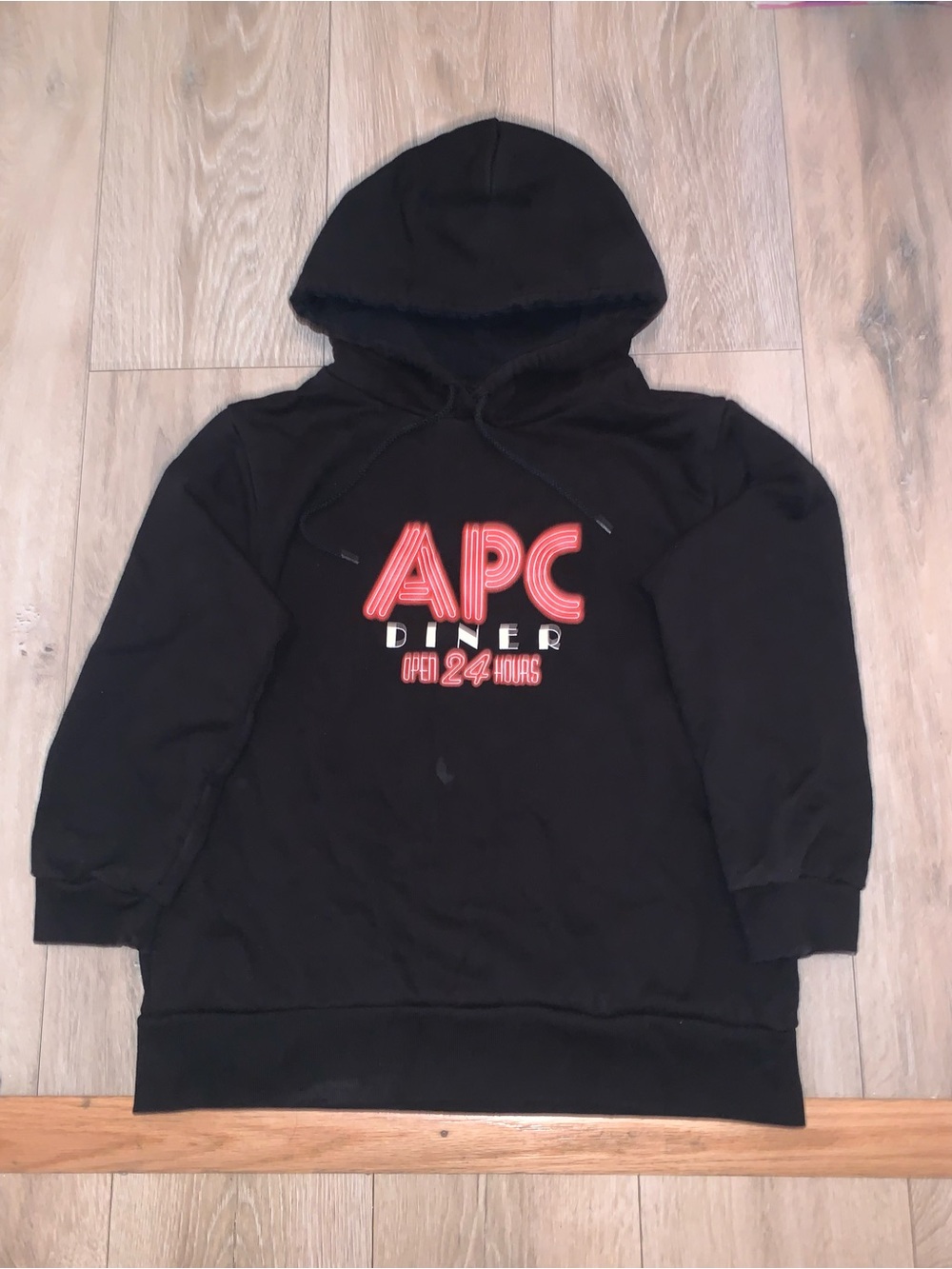 A.P.C. Benito Diner Hoodie Black Made In USA Size: Medium